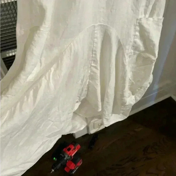 Grace elements white linen sleeveless summer dress size large - Picture 3 of 8